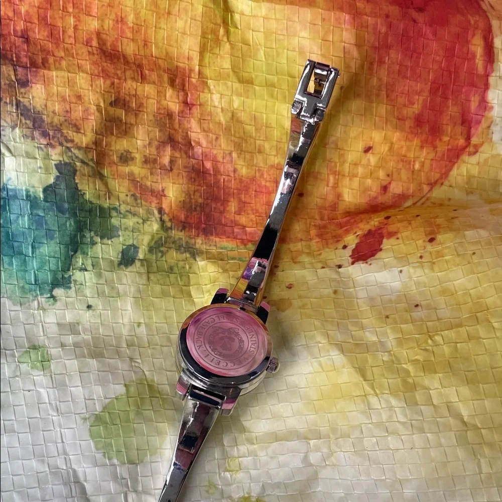 Vecceli Silver Bracelet Watch with Black Dial